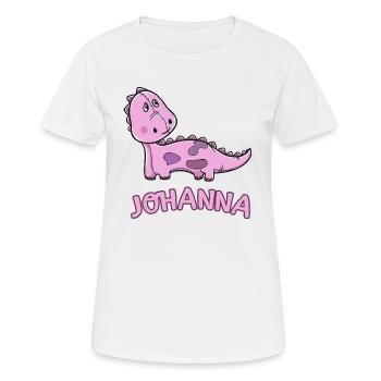 Dinosaur funny child Johanna gift birthday - Women's Breathable T-Shirt - white - Front - AI Model Female 172 dark (172cm)