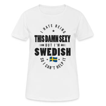 I'm Swedish Funny Swedish T Shirt - Women's Breathable T-Shirt - white - Front - AI Model Female 172 dark (172cm)