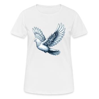 Friedenstaube Vogel Symbol für Frieden - Frauen T-Shirt atmungsaktiv - Weiß - Vorne - AI Model Female 172 dark (172cm)