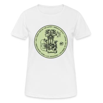 AWO Touren Motor hellgruen - Frauen T-Shirt atmungsaktiv - Weiß - Vorne - AI Model Female 172 dark (172cm)
