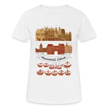 Lübeck - T-shirt respirant Femme - blanc - Devant - AI Model Female 172 dark (172cm)