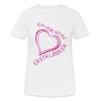 Ich liebe meine Erstklässler - Grundschullehrerin - Frauen T-Shirt atmungsaktiv - Weiß - Vorne - AI Model Female 172 dark (172cm)