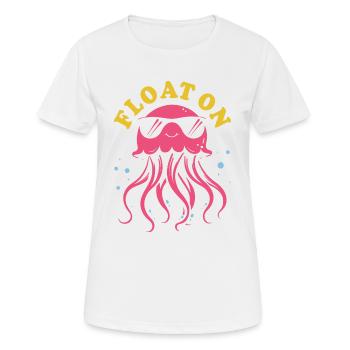 Float on, jellyfish with tentacles, sea creatures - Women's Breathable T-Shirt - white - Front - AI Model Female 172 dark (172cm)