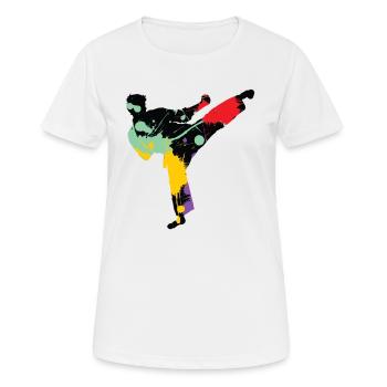karaté - T-shirt respirant Femme - blanc - Devant - AI Model Female 172 dark (172cm)