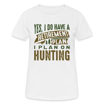 Retirement Plan Hunting - Women's Breathable T-Shirt - white - Front - AI Model Female 172 dark (172cm)