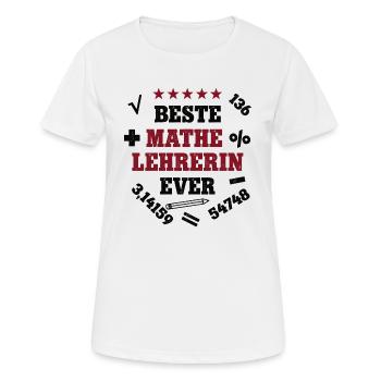 Beste Mathelehrerin Mathematikerin Mathe Lehrerin - Frauen T-Shirt atmungsaktiv - Weiß - Vorne - AI Model Female 172 dark (172cm)