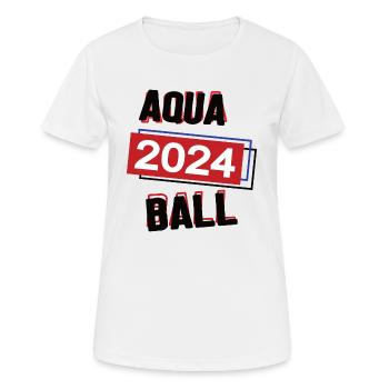 Aquaball Spielerin Team Turnier Mannschaft 2024 - Frauen T-Shirt atmungsaktiv - Weiß - Vorne - AI Model Female 172 dark (172cm)
