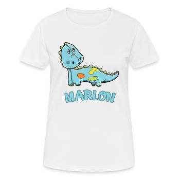 Dinosaur funny child Marlon gift birthday - Women's Breathable T-Shirt - white - Front - AI Model Female 172 dark (172cm)