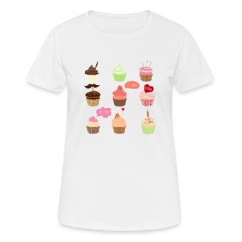 Cupcake - Women's Breathable T-Shirt - white - Front - AI Model Female 172 dark (172cm)