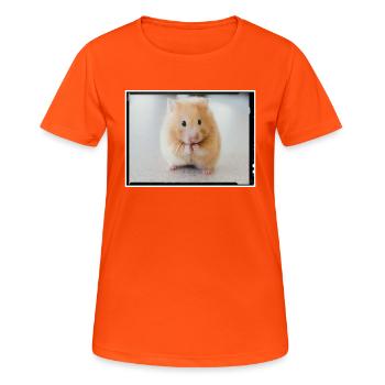 Hamster - Frauen T-Shirt atmungsaktiv - Neonorange - Vorne - AI Model Female 172 dark (172cm)