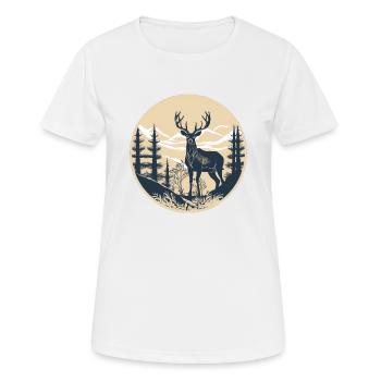 Hirsch - Frauen T-Shirt atmungsaktiv - Weiß - Vorne - AI Model Female 172 dark (172cm)