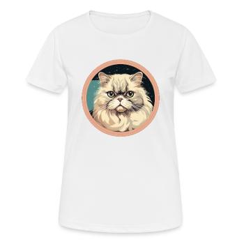 Perserkatze - Frauen T-Shirt atmungsaktiv - Weiß - Vorne - AI Model Female 172 dark (172cm)