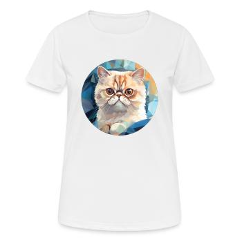 Exotic Shorthair Cat - Women's Breathable T-Shirt - white - Front - AI Model Female 172 dark (172cm)