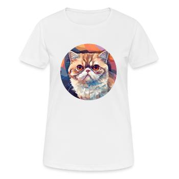 Exotic Shorthair Cat - Women's Breathable T-Shirt - white - Front - AI Model Female 172 dark (172cm)