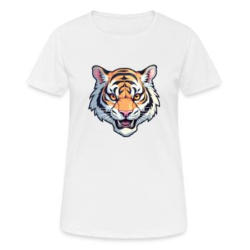 Tigre, Tête De Tigre - T-shirt respirant Femme - blanc - Devant - AI Model Female 172 dark (172cm)