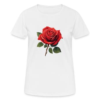 rote rose - Frauen T-Shirt atmungsaktiv - Weiß - Vorne - AI Model Female 172 dark (172cm)