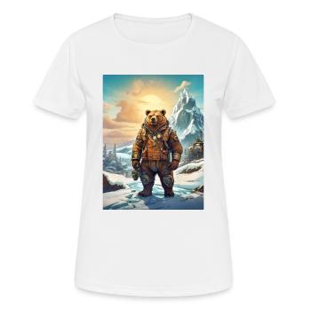 Steampunk Winter Landscape Bear 1.9 - Women's Breathable T-Shirt - white - Front - AI Model Female 172 dark (172cm)