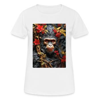 Gruselige Pflanzen Affe 1.7 - Frauen T-Shirt atmungsaktiv - Weiß - Vorne - AI Model Female 172 dark (172cm)