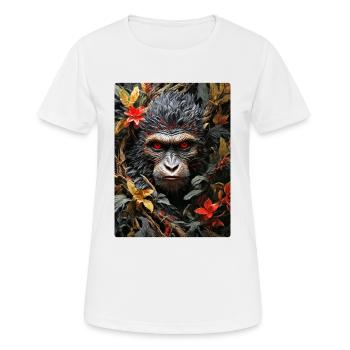 Gruselige Pflanzen Affe 1.15 - Frauen T-Shirt atmungsaktiv - Weiß - Vorne - AI Model Female 172 dark (172cm)