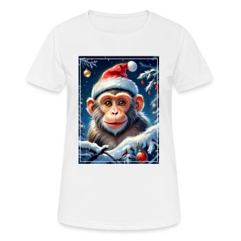 Singe Paysage D’hiver 1.12 - T-shirt respirant Femme - blanc - Devant - AI Model Female 172 dark (172cm)