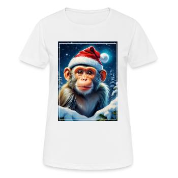 Singe Paysage D’hiver 1.11 - T-shirt respirant Femme - blanc - Devant - AI Model Female 172 dark (172cm)