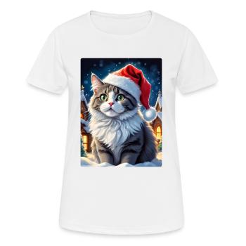 Winterlandschaft Katze 3.2 - Frauen T-Shirt atmungsaktiv - Weiß - Vorne - AI Model Female 172 dark (172cm)