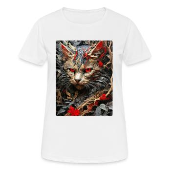 Spooky Plants Cat 1.4 - Women's Breathable T-Shirt - white - Front - AI Model Female 172 dark (172cm)