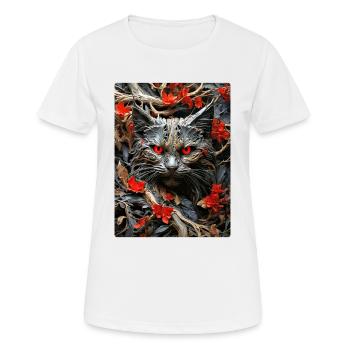 Spooky Plants Cat 1.2 - Women's Breathable T-Shirt - white - Front - AI Model Female 172 dark (172cm)