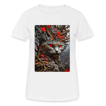 Spooky Plants Cat 1.7 - Women's Breathable T-Shirt - white - Front - AI Model Female 172 dark (172cm)