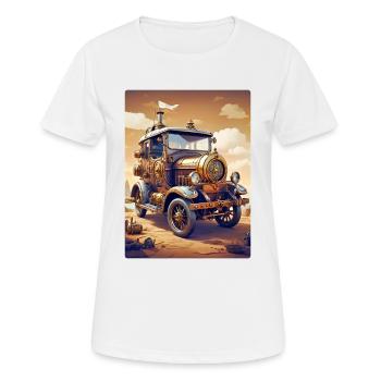 Steampunk Automobile 1.7 - Frauen T-Shirt atmungsaktiv - Weiß - Vorne - AI Model Female 172 dark (172cm)