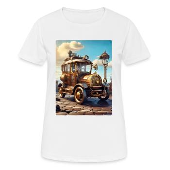 Steampunk Automobile 1.9 - Frauen T-Shirt atmungsaktiv - Weiß - Vorne - AI Model Female 172 dark (172cm)