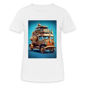 Steampunk Automobile 1.13 - Frauen T-Shirt atmungsaktiv - Weiß - Vorne - AI Model Female 172 dark (172cm)