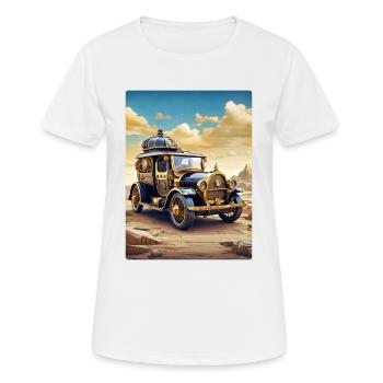 Steampunk Automobile 1.16 - Frauen T-Shirt atmungsaktiv - Weiß - Vorne - AI Model Female 172 dark (172cm)