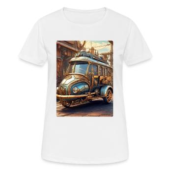 Steampunk Automobile 1.4 - Frauen T-Shirt atmungsaktiv - Weiß - Vorne - AI Model Female 172 dark (172cm)