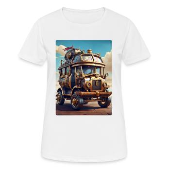 Steampunk Automobile 1.14 - Frauen T-Shirt atmungsaktiv - Weiß - Vorne - AI Model Female 172 dark (172cm)