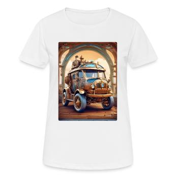Steampunk Automobile 1.17 - T-shirt respirant Femme - blanc - Devant - AI Model Female 172 dark (172cm)