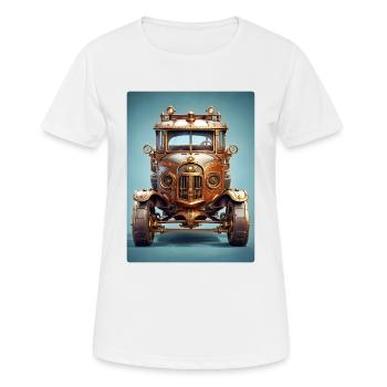 Steampunk Automobile 1.2 - Frauen T-Shirt atmungsaktiv - Weiß - Vorne - AI Model Female 172 dark (172cm)