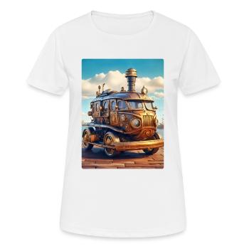Steampunk Automobile 1.1 - Frauen T-Shirt atmungsaktiv - Weiß - Vorne - AI Model Female 172 dark (172cm)