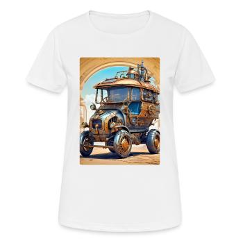 Steampunk Automobile 1.3 - Frauen T-Shirt atmungsaktiv - Weiß - Vorne - AI Model Female 172 dark (172cm)