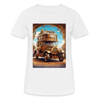 Steampunk Automobile 1.5 - Frauen T-Shirt atmungsaktiv - Weiß - Vorne - AI Model Female 172 dark (172cm)