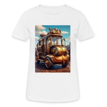 Steampunk Automobile 1.6 - Frauen T-Shirt atmungsaktiv - Weiß - Vorne - AI Model Female 172 dark (172cm)