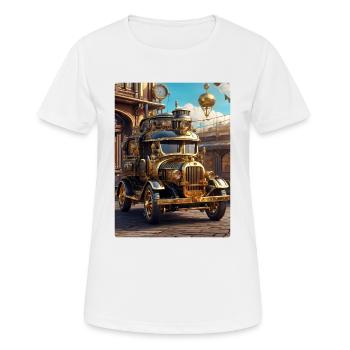 Steampunk Automobile 1.8 - Frauen T-Shirt atmungsaktiv - Weiß - Vorne - AI Model Female 172 dark (172cm)