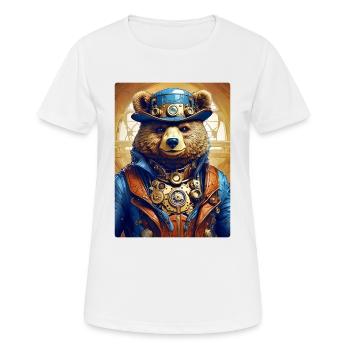 Steampunk Bear 1.9 - Women's Breathable T-Shirt - white - Front - AI Model Female 172 dark (172cm)