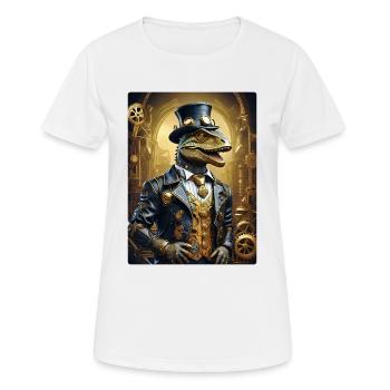 Steampunk Dino 1.7 - T-shirt respirant Femme - blanc - Devant - AI Model Female 172 dark (172cm)