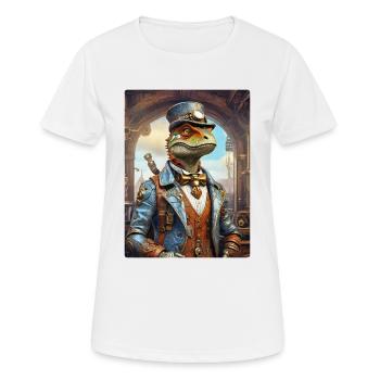 Dino Steampunk 1.20 - T-shirt respirant Femme - blanc - Devant - AI Model Female 172 dark (172cm)