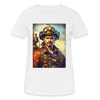 Steampunk Firefighter Man 1.38 - Women's Breathable T-Shirt - white - Front - AI Model Female 172 dark (172cm)