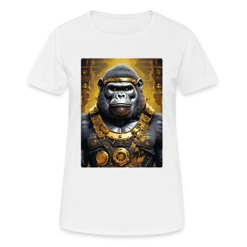 Gorille steampunk 1.1 - T-shirt respirant Femme - blanc - Devant - AI Model Female 172 dark (172cm)