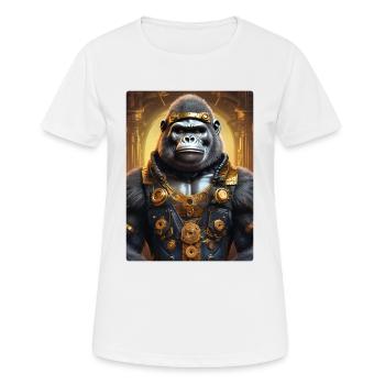 Steampunk Gorille 1.5 - T-shirt respirant Femme - blanc - Devant - AI Model Female 172 dark (172cm)