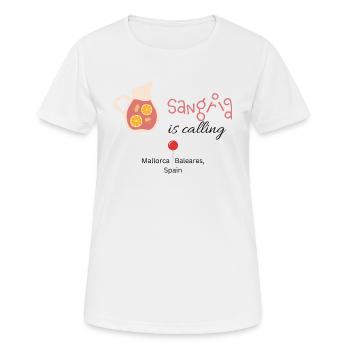 Mallorca Sangria is calling - Frauen T-Shirt atmungsaktiv - Weiß - Vorne - AI Model Female 172 dark (172cm)