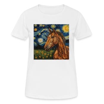 Horse Van Gogh - Women's Breathable T-Shirt - white - Front - AI Model Female 172 dark (172cm)